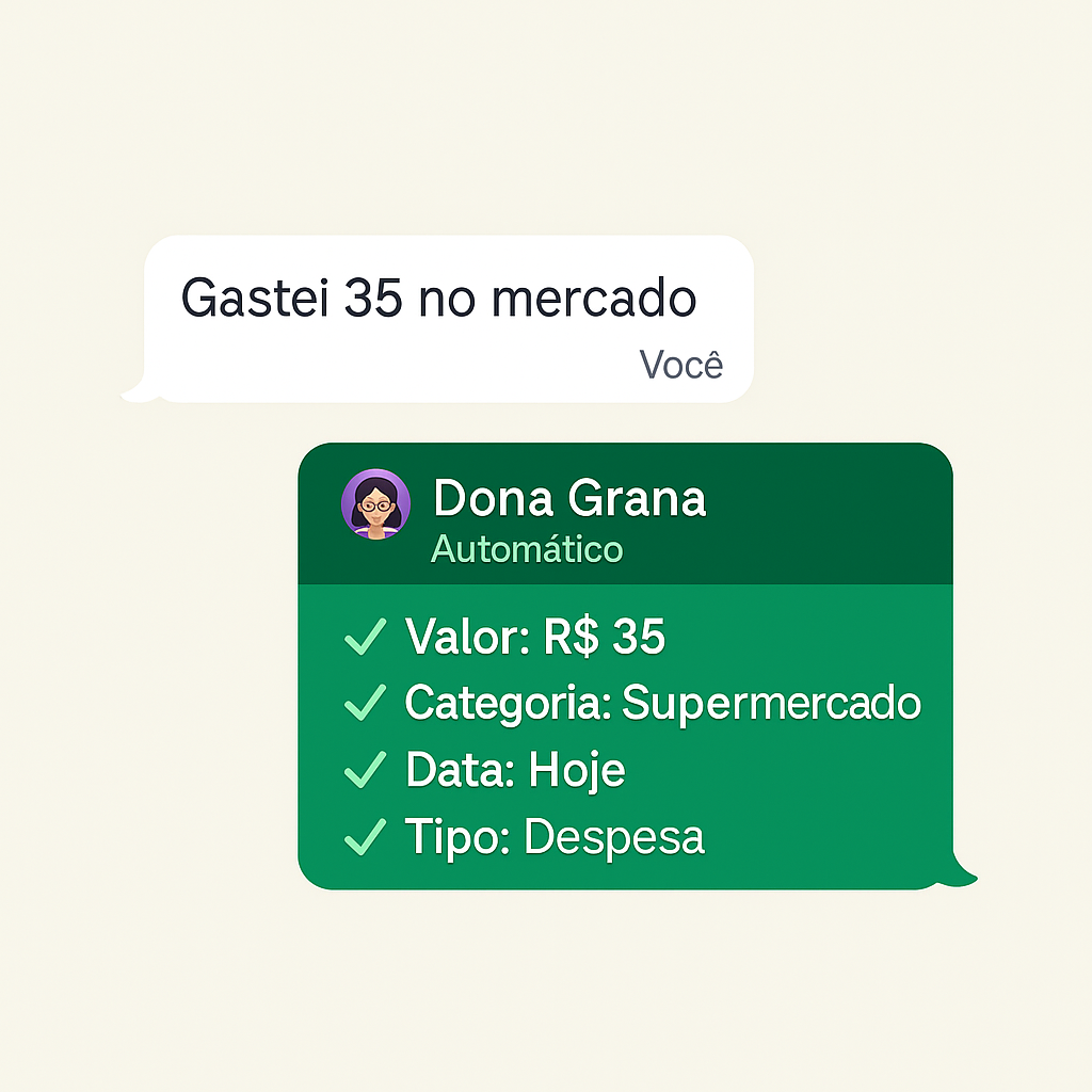 Simulação de conversa no WhatsApp